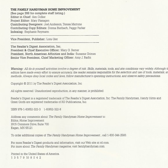 The Family Handyman: Home Improvement, 2011 - Hardcover - Picture 2 of 4